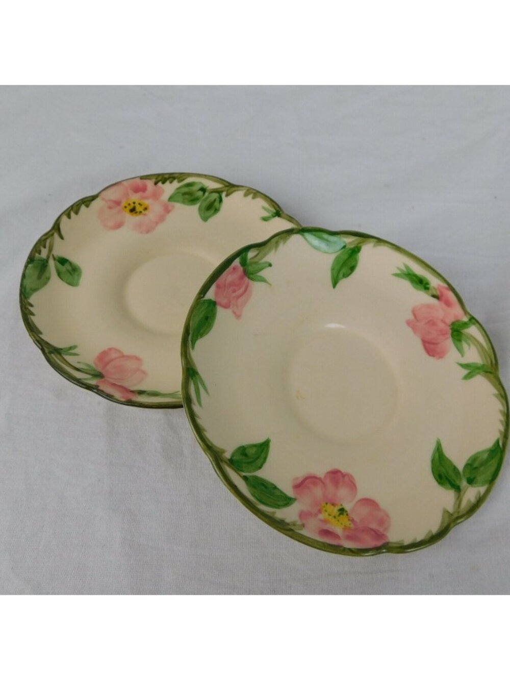 2 Franciscan Desert Rose Saucer 5 3/4" Hand Decorated Oven-Safe Replacement Vtg